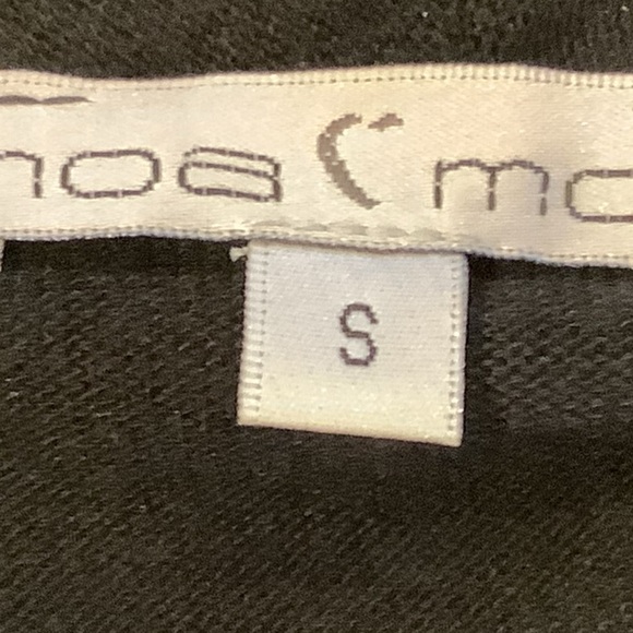 Moa Moa Open Front Cardigan Black Size Small Waterfall Long Sleeves Lightweight - Picture 3 of 5